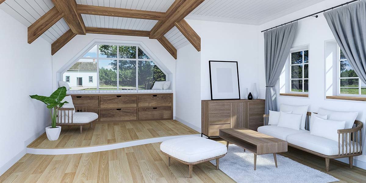 Virtuelle Möblierung Rendering eines Wohnzimmers mit virtuellen Möbeln | Virtuelle Möblierung