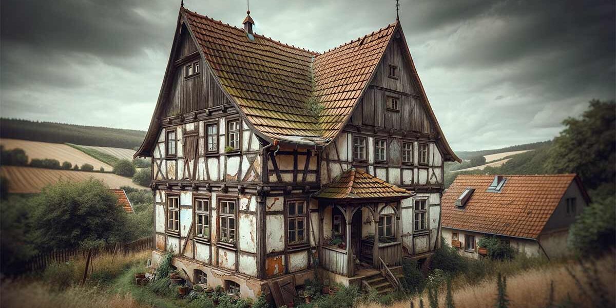 ein unsanierte Immobilie auf dem Land
