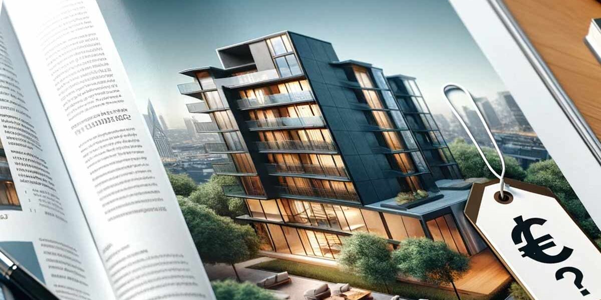 Immobilienbewertung Ein Immobilienmagazin mit einem Preisschild