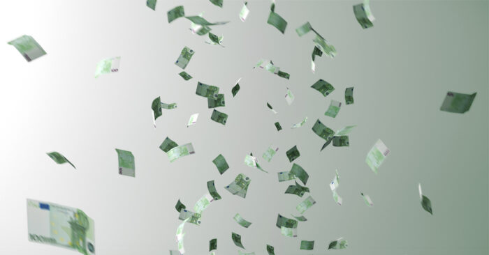 Fliegende Geldscheine, Geldregen