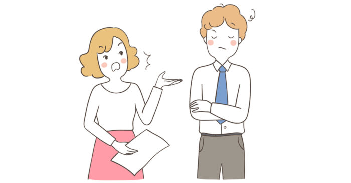 ein Comicbild eines streitenden Paares