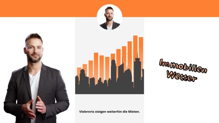 Immowetter Druck am Immobilienmietmarkt nimmt weiter zu Ein Teaser für das Immowetter, ein Moderator, der das Immobilien-Wetter ansagt
