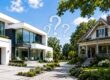 Ein moderner Neubau und ein älteres Bestandsgebäude stehen einander gegenüber und symbolisieren die Entscheidung zwischen neuem Zuhause und bestehender Immobilie. I Neubau oder Bestandsimmobilie?