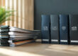 Dokumente beim Immobilienverkauf: Ordner und Unterlagen auf einem Schreibtisch symbolisieren die Vorbereitung und Verwaltung wichtiger Immobilienverkaufsdokumente. I Dokumente beim Immobilienverkauf