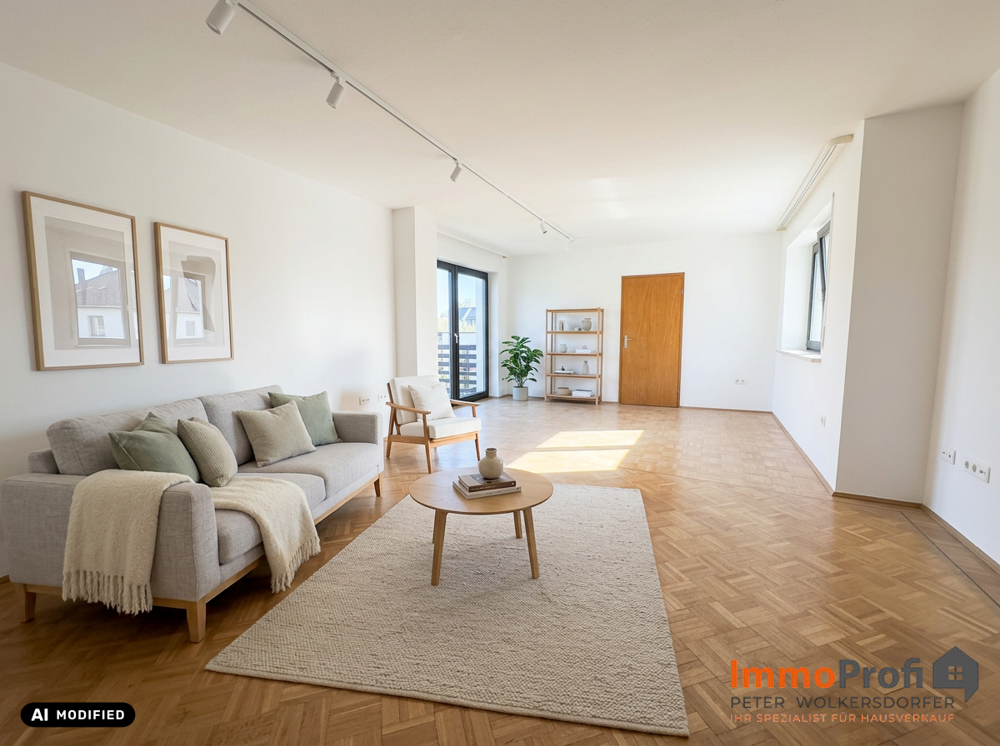 Wohn-Esszimmer mit Homestaging AI modified